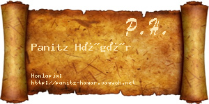 Panitz Hágár névjegykártya